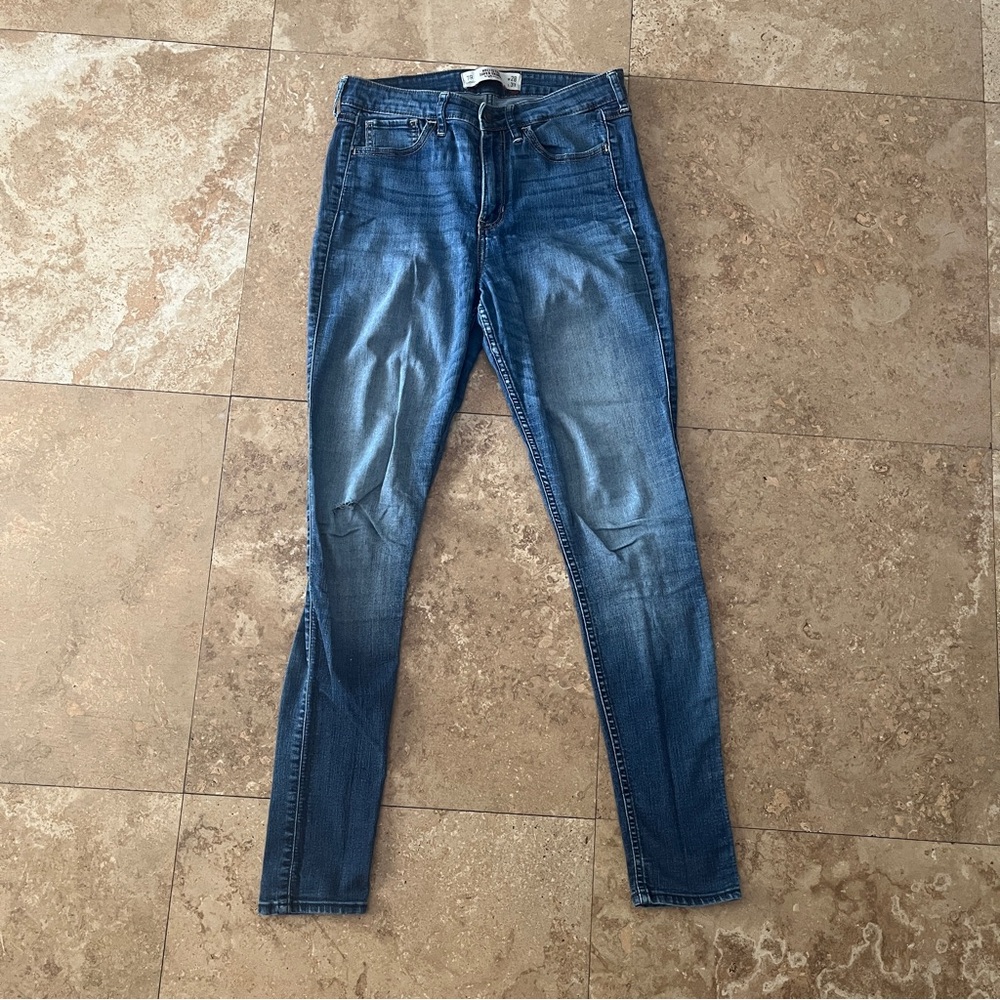 Hollister Medium Wash Super Skinny High Rise Jeans